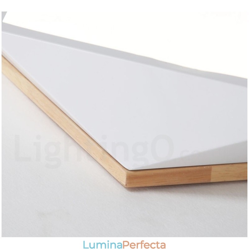 Plafoniera din lemn, cu abajur din acril, în stil nordic