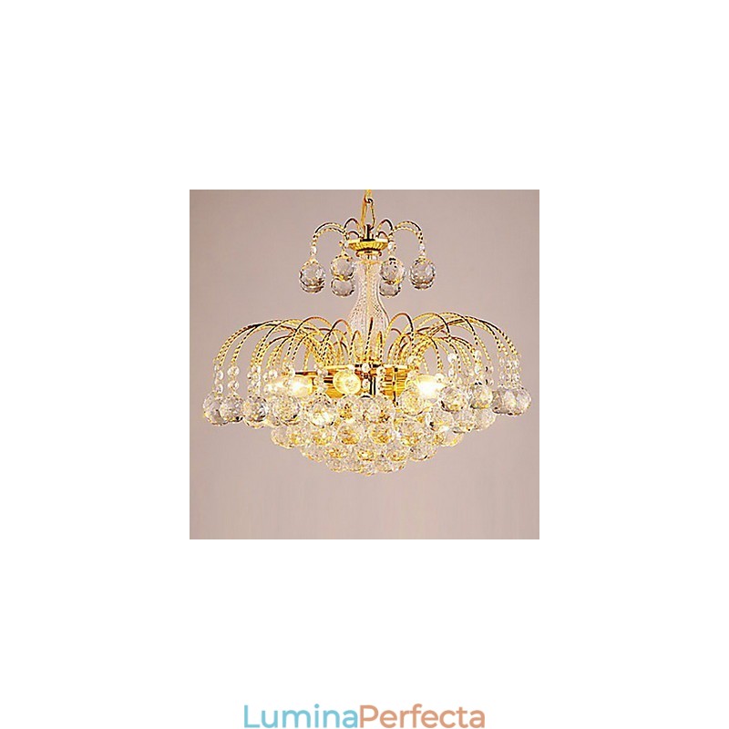 Candelabru de lux în stil european cu 3 lumini și bile de cristal