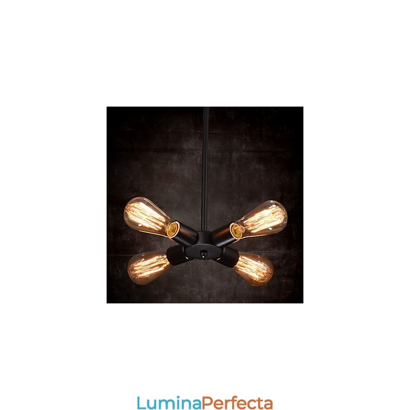 Lampă suspendată 4 Lumini Fier forjat în stil rustic