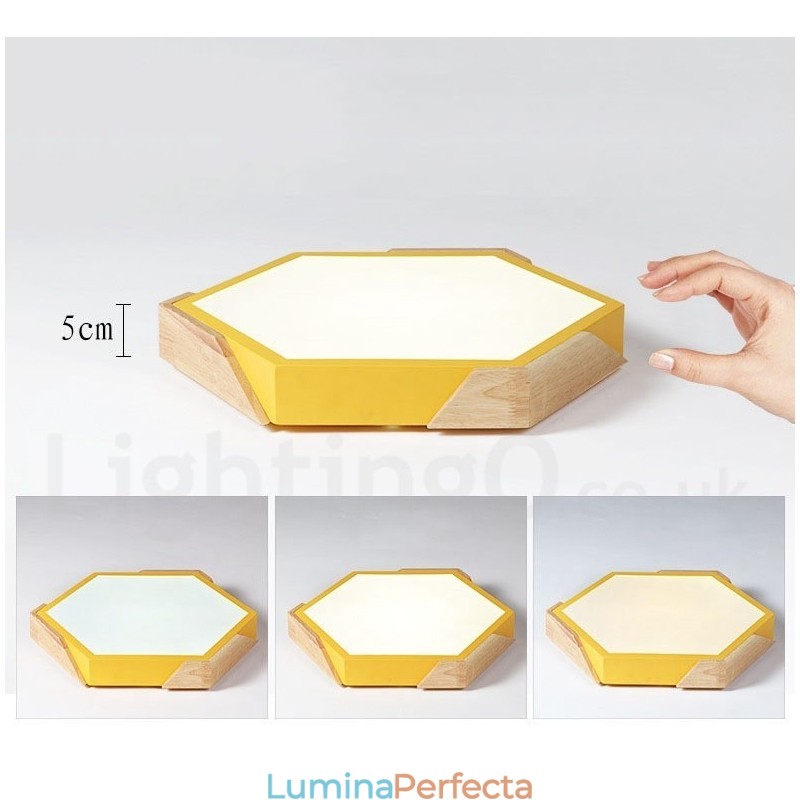 Plafoniera din lemn, ultra subțire, cu abajur din acrilic, în stil nordic