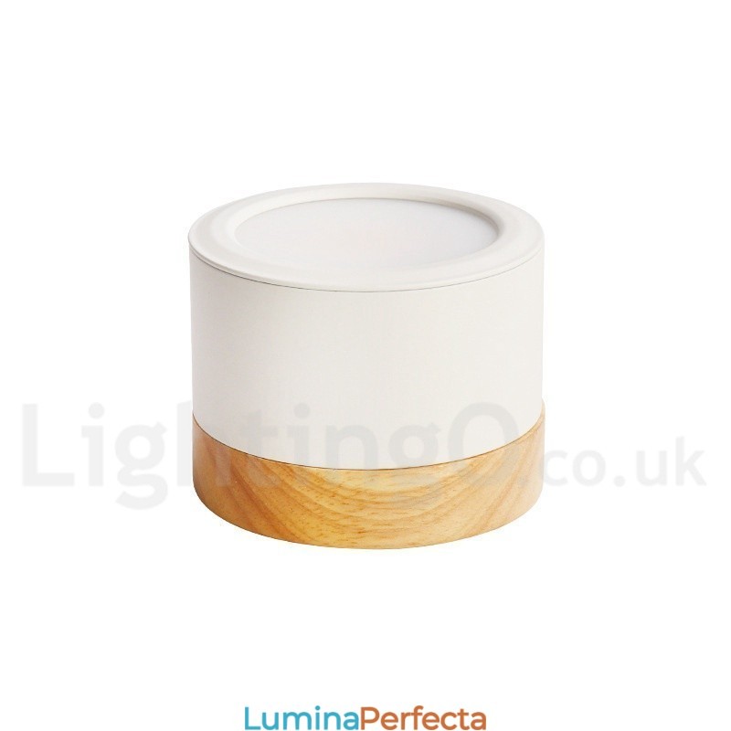 Plafoniera din lemn cu design modern, cu abajur acrilic specială, poate fi folosită și ca lampă de perete