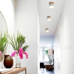 Plafoniera din lemn cu design modern, cu abajur acrilic specială, poate fi folosită și ca lampă de perete