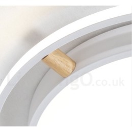 Plafoniera rotundă din lemn, ultra-subțire, cu abajur din acril, în stil nordic.