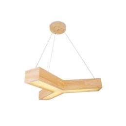 Lampă suspendată triunghi modernă din lemn
