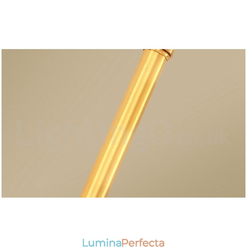 Lampă suspendată din alamă pură, simplă, rustică, retro, vintage, din alamă, cu abajur din material textil