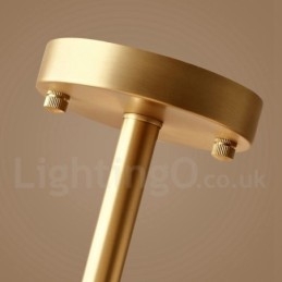 Plafoniera cu 4 lumini, alamă pură, modernă, contemporană, simplă, rustică, retro, epocă, cu montare la plafon, cu abajururi de sticlă