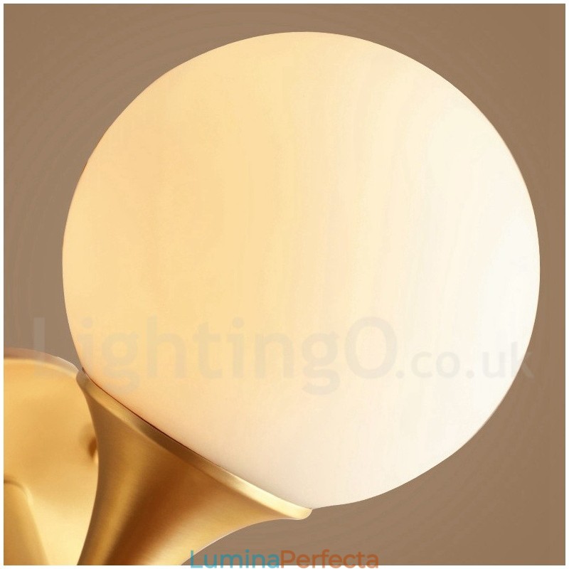 Plafoniera cu 4 lumini, alamă pură, modernă, contemporană, simplă, rustică, retro, epocă, cu montare la plafon, cu abajururi de sticlă