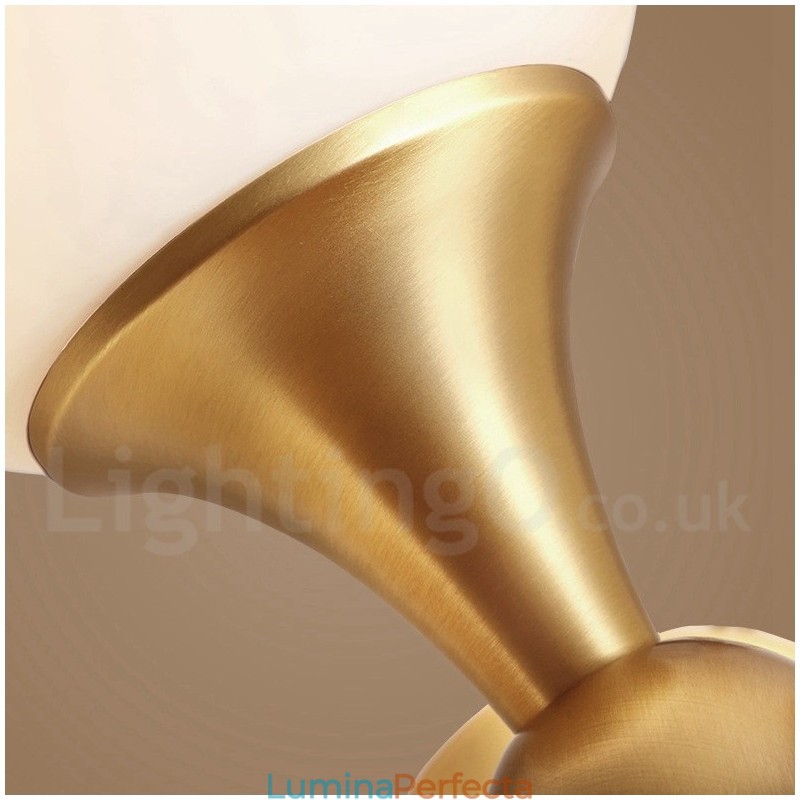 Plafoniera cu 4 lumini, alamă pură, modernă, contemporană, simplă, rustică, retro, epocă, cu montare la plafon, cu abajururi de sticlă