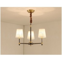 Candelabru cu pandantiv din alamă, mare, luxos, rustic, retro, vintage, din alamă pură, cu nuanțe de material textil