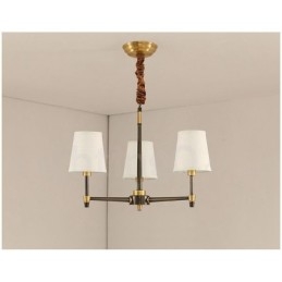 Candelabru cu pandantiv din alamă, mare, luxos, rustic, retro, vintage, din alamă pură, cu nuanțe de material textil