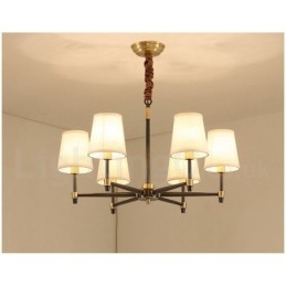 Candelabru cu pandantiv din alamă, mare, luxos, rustic, retro, vintage, din alamă pură, cu nuanțe de material textil
