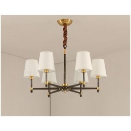 Candelabru cu pandantiv din alamă, mare, luxos, rustic, retro, vintage, din alamă pură, cu nuanțe de material textil
