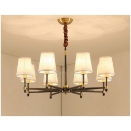 Candelabru cu pandantiv din alamă, mare, luxos, rustic, retro, vintage, din alamă pură, cu nuanțe de material textil