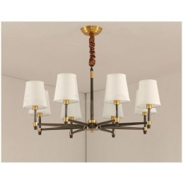 Candelabru cu pandantiv din alamă, mare, luxos, rustic, retro, vintage, din alamă pură, cu nuanțe de material textil