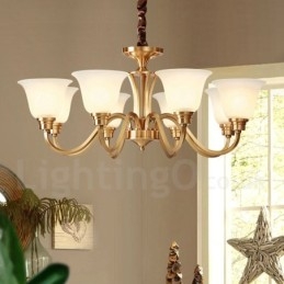 Candelabru cu pandantiv din alamă solidă, mare, luxos, rustic, retro, vintage, din alamă pură, cu abajururi de sticlă