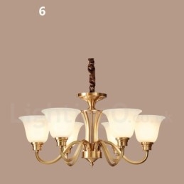 Candelabru cu pandantiv din alamă solidă, mare, luxos, rustic, retro, vintage, din alamă pură, cu abajururi de sticlă