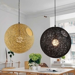 Country Simplă Lampă Modernă Pastoral Rattan Lampă Hemp Ball Candelabru