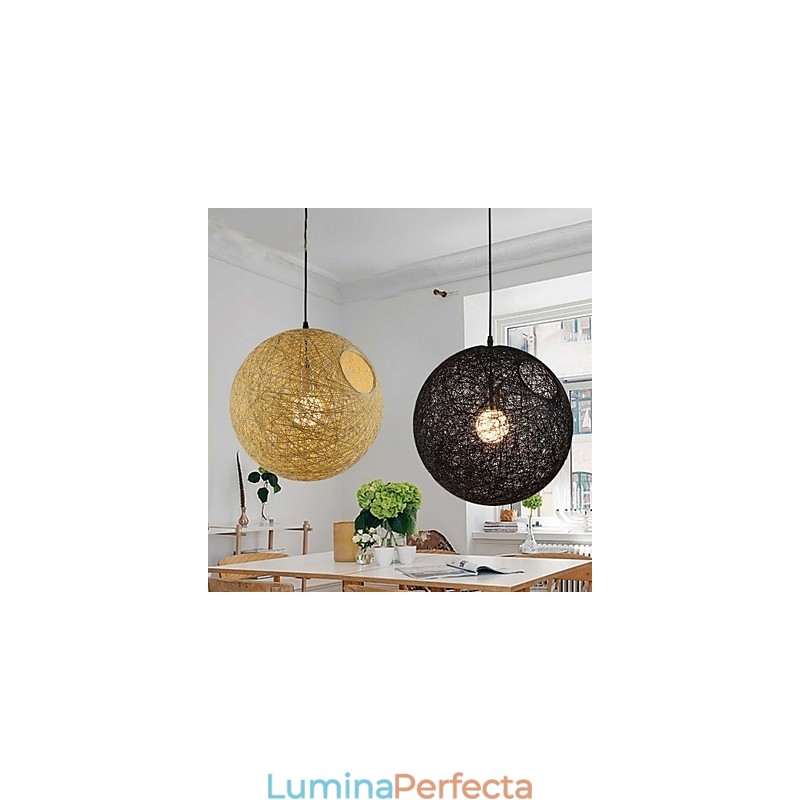 Country Simplă Lampă Modernă Pastoral Rattan Lampă Hemp Ball Candelabru