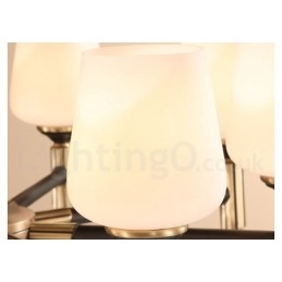 Candelabru cu pandantiv din alamă, mare, luxos, rustic, retro, vintage, din alamă pură, cu abajururi de sticlă