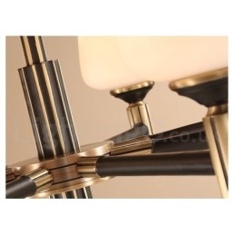 Candelabru cu pandantiv din alamă, mare, luxos, rustic, retro, vintage, din alamă pură, cu abajururi de sticlă