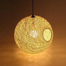 Country Simplă Lampă Modernă Pastoral Rattan Lampă Hemp Ball Candelabru