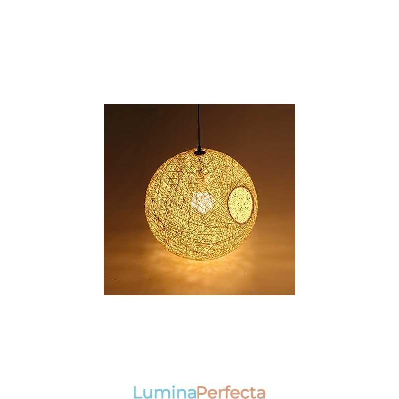 Country Simplă Lampă Modernă Pastoral Rattan Lampă Hemp Ball Candelabru