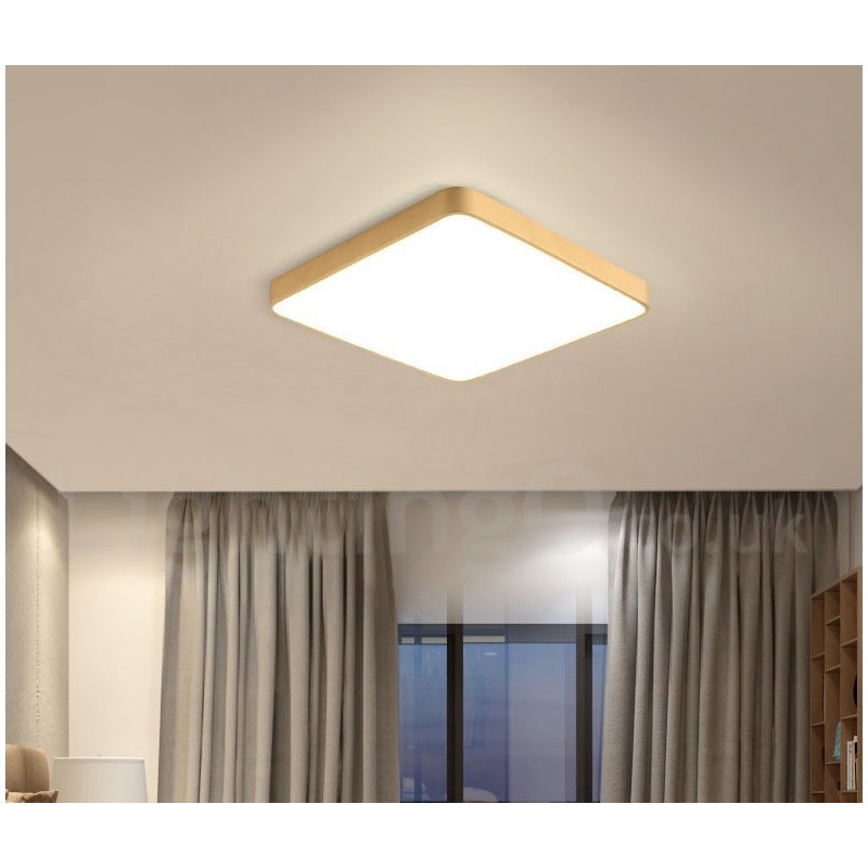 Plafoniere pătrate ultra subțiri, reglabile, în stil nordic modern și contemporan, cu montare încastrabilă, din alamă, cu umbră acrilică, pot fi, de asemenea, folosite ca lampă de perete