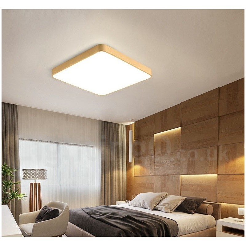 Plafoniere pătrate ultra subțiri, reglabile, în stil nordic modern și contemporan, cu montare încastrabilă, din alamă, cu umbră acrilică, pot fi, de asemenea, folosite ca lampă de perete