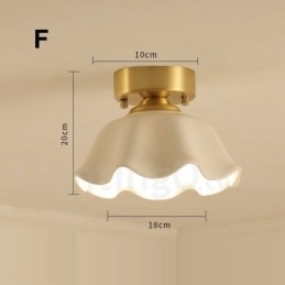 Plafoniere din alamă pură Rustic Lodge în stil nordic cu abajur de sticlă
