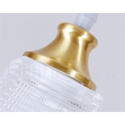 Lampă de suspendare în stil nordic rustic Lodge din alamă pură cu abajur din sticlă