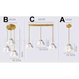 Lampă de suspendare în stil nordic rustic Lodge din alamă pură cu abajur din ceramică