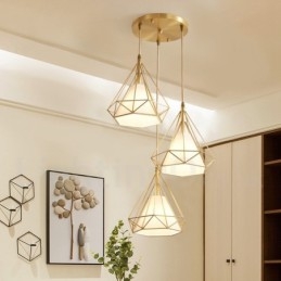 Lampă de suspendare în stil nordic rustic Lodge din alamă pură cu abajur din material textil
