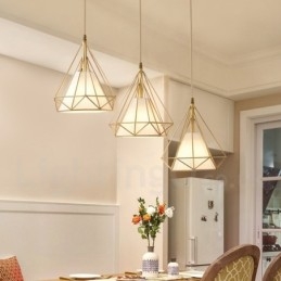 Lampă de suspendare în stil nordic rustic Lodge din alamă pură cu abajur din material textil