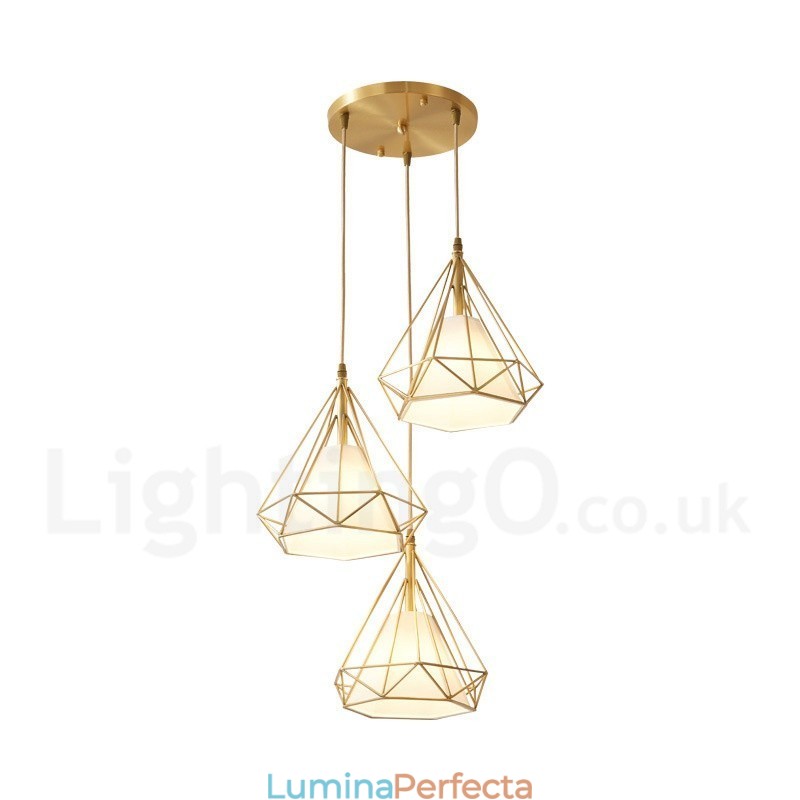 Lampă de suspendare în stil nordic rustic Lodge din alamă pură cu abajur din material textil