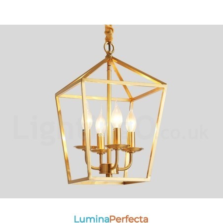 Lampă suspendată în stil nordic rustic Lodge din alamă pură Lampă suspendată în stil nordic rustic Lodge din alamă pură