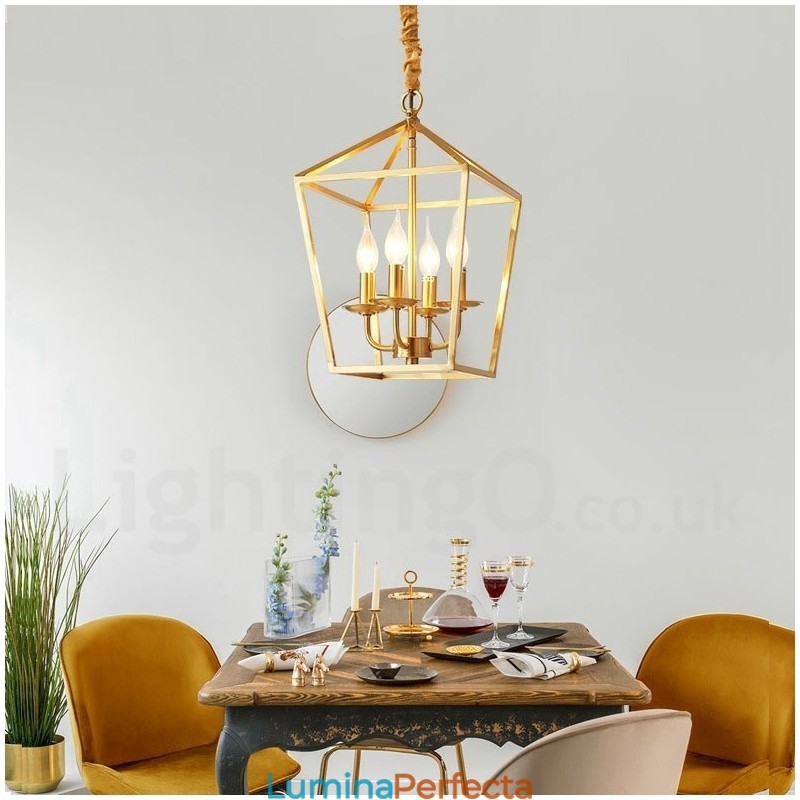 Lampă suspendată în stil nordic rustic Lodge din alamă pură