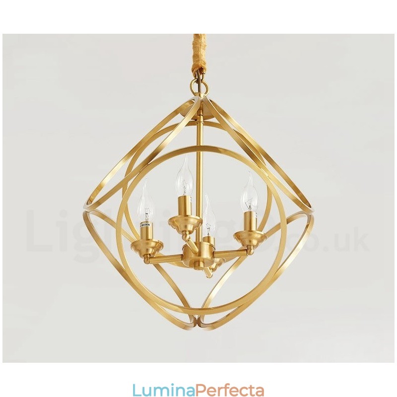 Lampă suspendată în stil nordic rustic Lodge din alamă pură