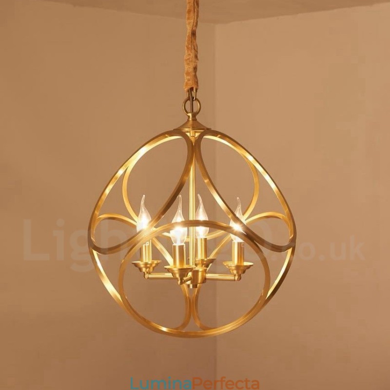 Lampă suspendată în stil nordic rustic Lodge din alamă pură