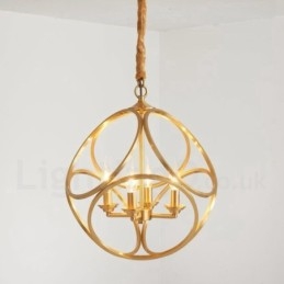 Lampă suspendată în stil nordic rustic Lodge din alamă pură