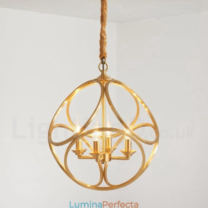 Lampă suspendată în stil nordic rustic Lodge din alamă pură