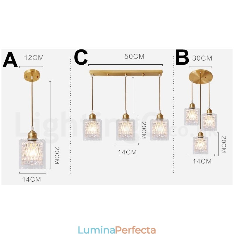 Lampă de suspendare în stil nordic rustic Lodge din alamă pură cu abajur din sticlă