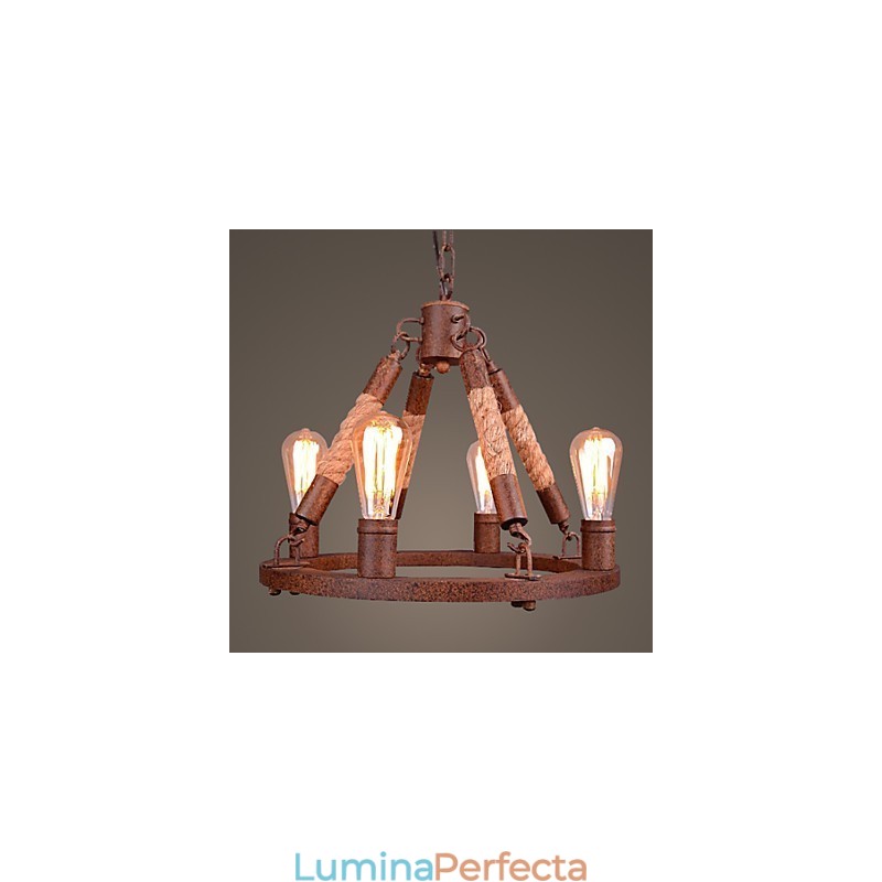 Lampă suspendată cu frânghie de epocă Loft Lampă industrială creativă Decor în stil american