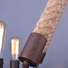Lampă suspendată cu frânghie de epocă Loft Lampă industrială creativă Decor în stil american