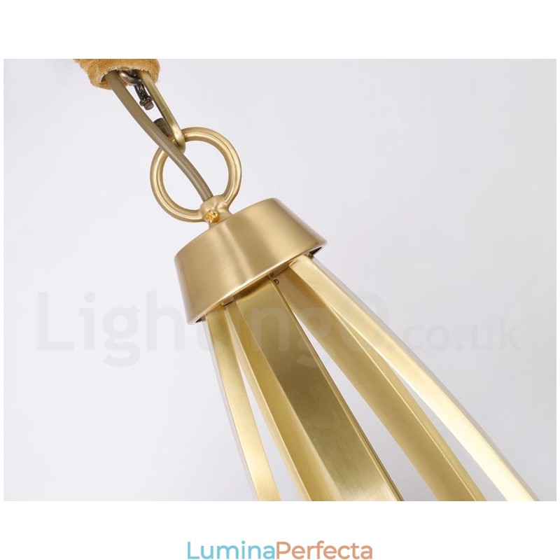 Candelabru cu pandantiv din alamă pură, mare, luxos, retro, vintage, din alamă, cu 8 lumini, cu abajururi de sticlă