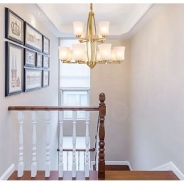 Candelabru cu pandantiv din alamă pură, mare, luxos, rustic, retro, vintage, cu 12 lumini, cu abajururi de sticlă