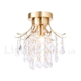 Plafoniere din cristal cu montaj încastrat în stil nordic, alamă pură, rustic Lodge