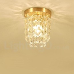 Plafoniere din cristal cu montare încastră în stil nordic, alamă pură, rustic Lodge