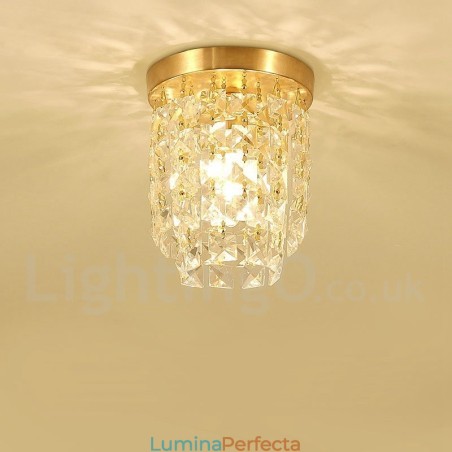 Plafoniere din cristal cu montare încastră în stil nordic, alamă pură, rustic Lodge