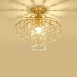 Plafoniere din cristal cu montaj încastrat în stil nordic, alamă pură, rustic Lodge