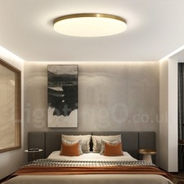 Plafoniere din alamă, rotunde, reglabile, moderne, contemporane, în stil nordic, cu montare încastrabilă, cu umbră acrilică, pot fi, de asemenea, folosite ca lampă de perete